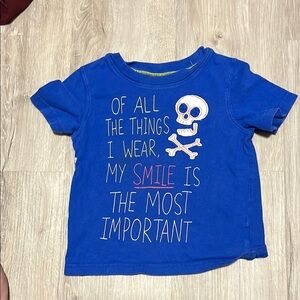 Blue Kids Shirt with Skull Design
